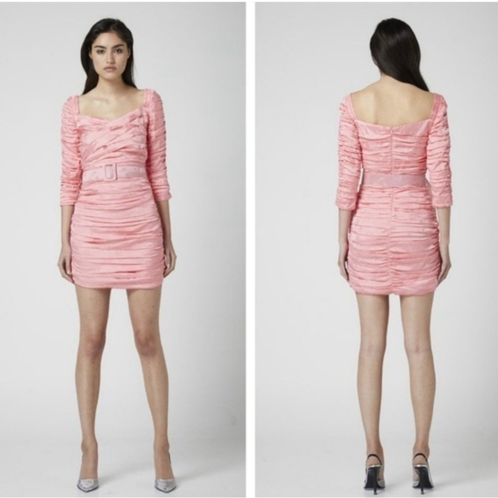 Atoir Tired of Love Gathered Bodycon Mini Dress Size XS Pink NWT